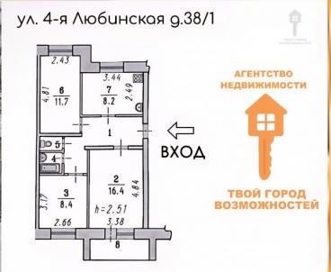 Продажа квартиры Омск.&nbsp;Солнечный, 4-я Любинская, 38к1