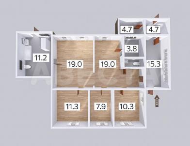 Продажа квартиры Омский.&nbsp;.&nbsp;Троицкое, ул. О.Кошевого, 33А