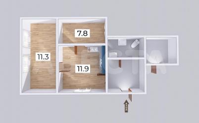 Продажа квартиры Омский.&nbsp;.&nbsp;Калинино, ул. Ленина, 55
